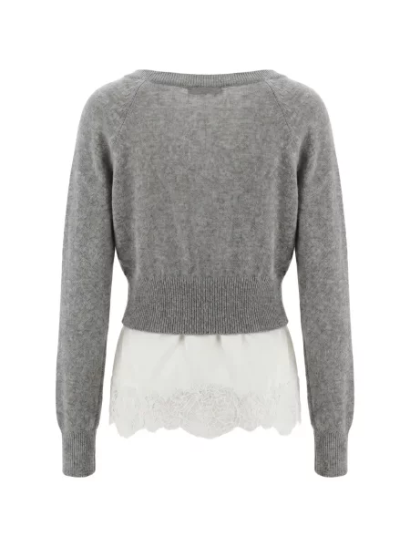 Cardigan Ermanno Scervino din dantelă gri