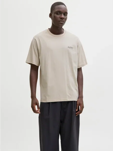 JACK & JONES Tričko JJEArchive nebielená / čokoládová