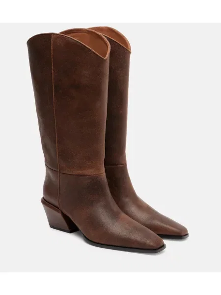 Botine Paris Texas din piele cowboy maro