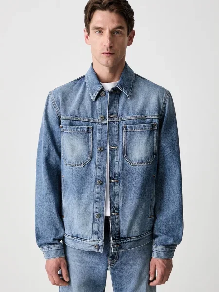 Off-White Half Arrow jachetă din denim pentru bărbați alb