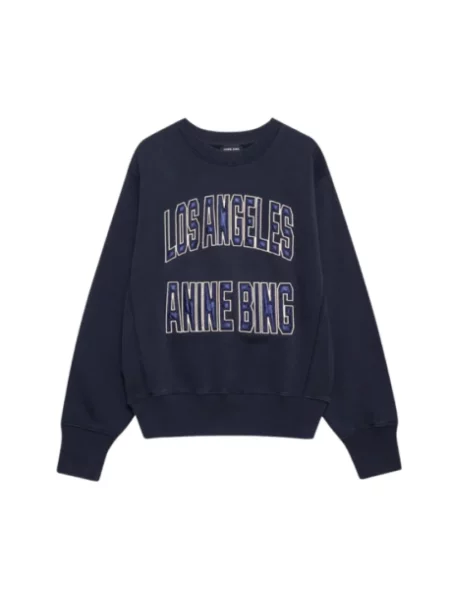 Bluza z kapturem Anine Bing z kapturem niebieska