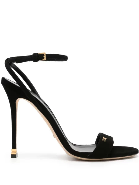 Sandale Elisabetta Franchi din piele de căprioară negru