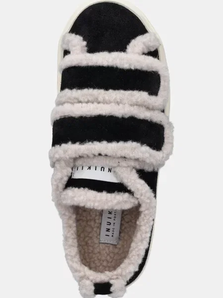 Замшевые кроссовки Inuikii на липучках черные