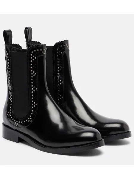 Usnjene chelsea gležnjarji Aquazzura črna