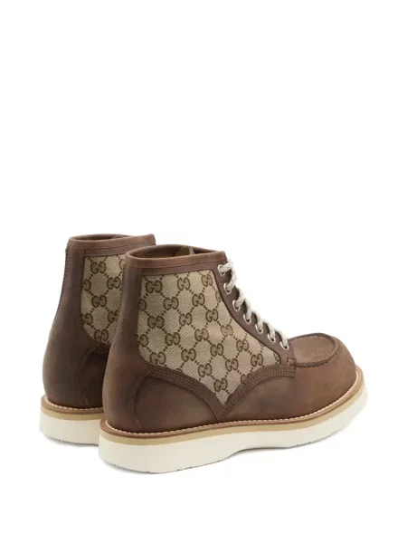 Botine Gucci cu șireturi din dantelă maro