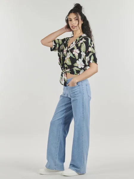 Top Roxy cu imagine negru