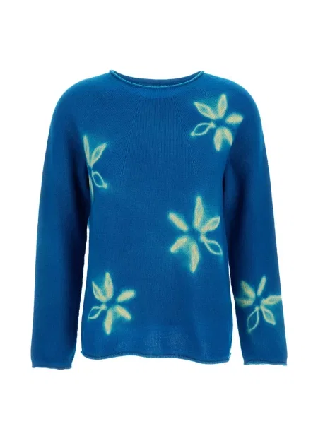 Pulover Suzusan cu model floral cu imagine albastru