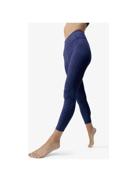 Legginsy długie Born Living Yoga Monogram granatowe XS niebieskie