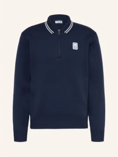 Dzianinowa koszulka polo Lacoste do tenisa niebieska