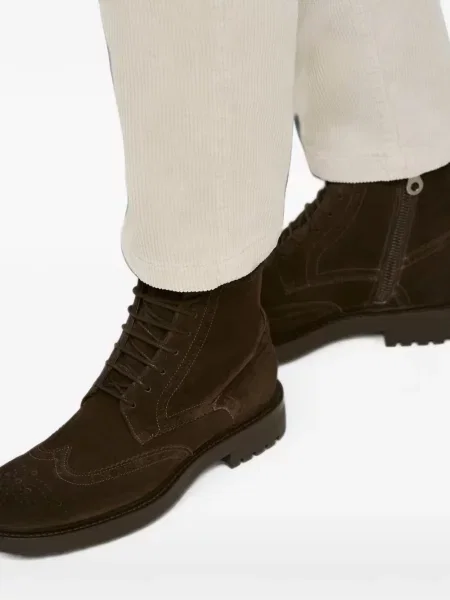 Brogues Kiton din piele de căprioară maro