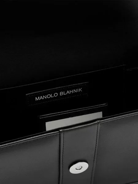 Geantă Manolo Blahnik cu cataramă negru
