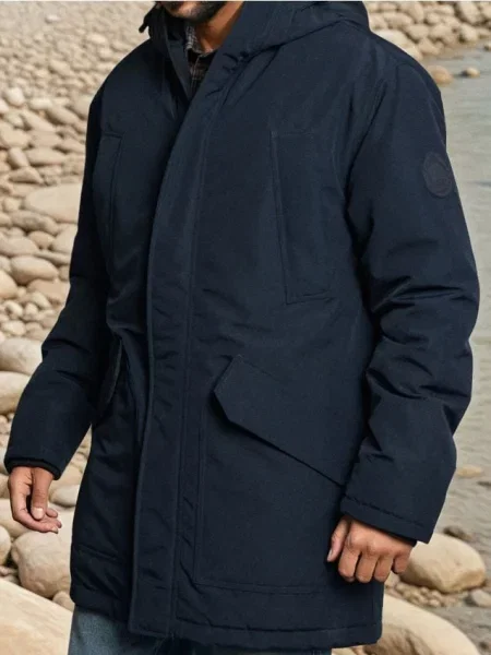 Sinsay Kabát s kapucí námořnická modrá