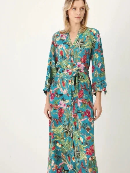 Рокля Medicine среднодълга разкроена зелено