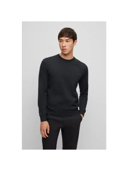 Sweter Boss wełniany czarny