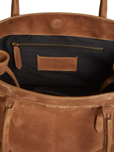 Geantă Dsquared2 din piele de căprioară maro