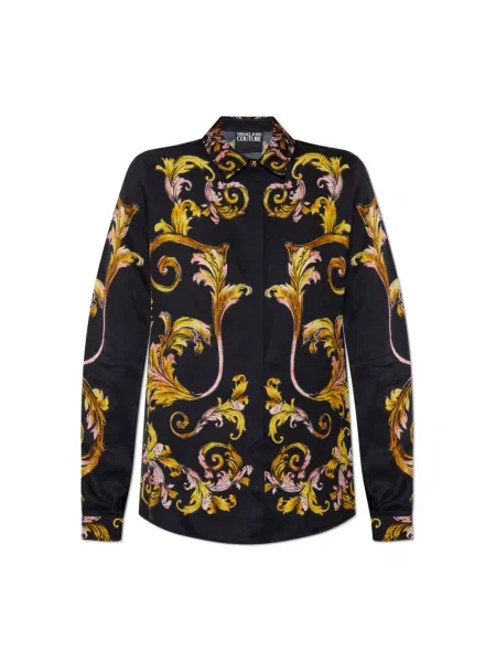 Koszula dżinsowa Versace Jeans Couture z nadrukiem czarna