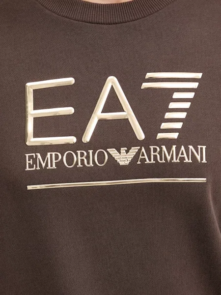 Свитер Ea7 Emporio Armani с принтом коричневый