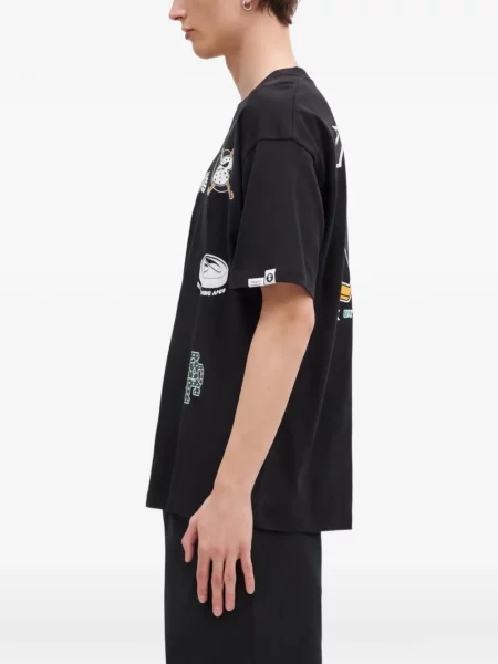 Тениска Aape By *a Bathing Ape® с принт с кръгло деколте черно