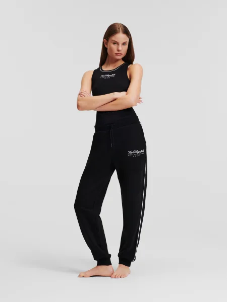 Karl Lagerfeld Pantaloni Hotel / alb negru