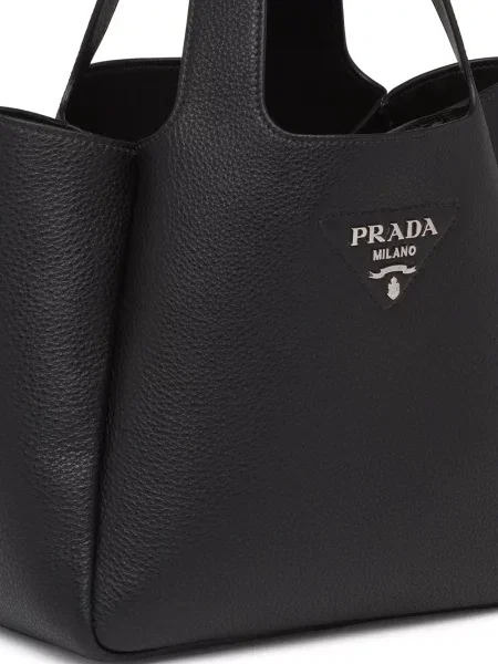 Geantă shopper Prada cu autograf negru