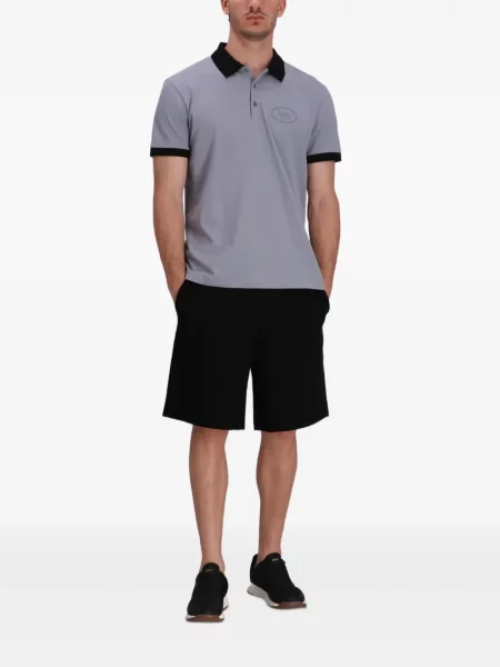 Gulerat tricou polo Boss gri
