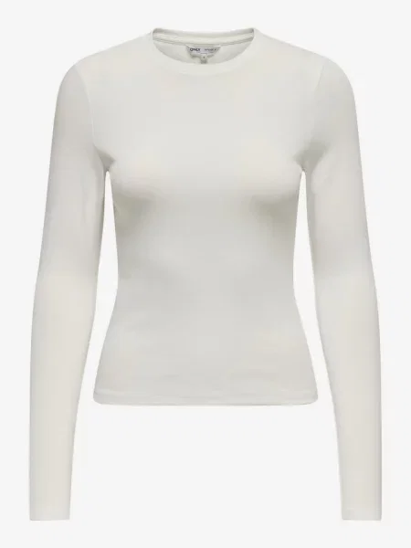Koszulka z długim rękawem z mieszanki bawełny krój slim fit model RILEY' Only biały