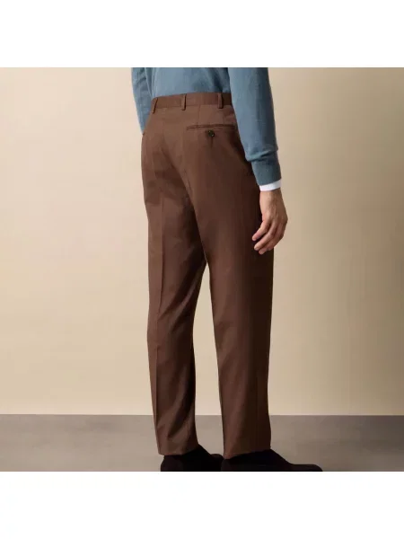Spodnie Brooks Brothers z twillu brązowe