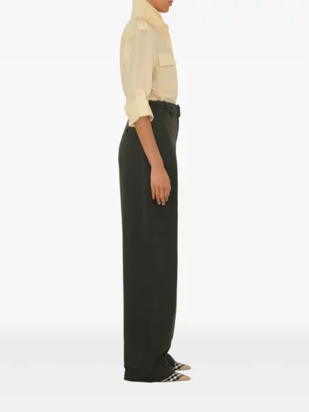 Pantaloni Burberry plisate verde