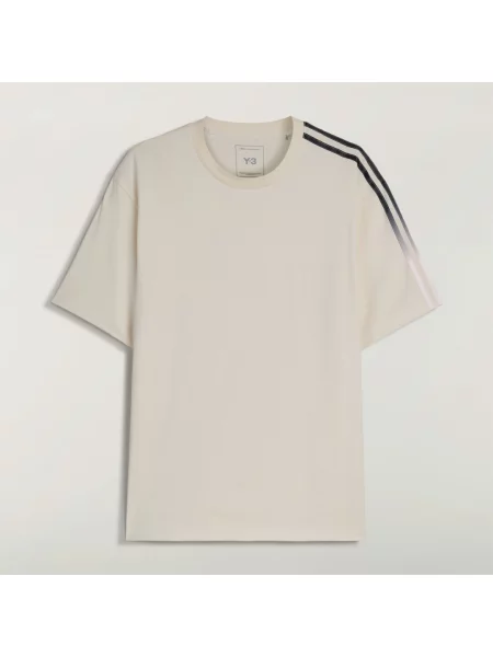 KOSZULKA Z KRÓTKIM RĘKAWEM GRADIENT STRIPES biała