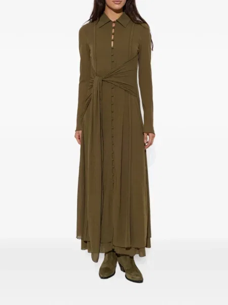 Rochie maxi Ganni cu legături verde
