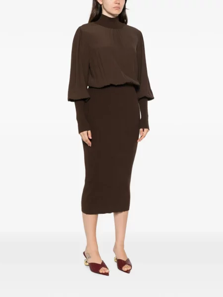 Rochie midi Twinset tricotate maro