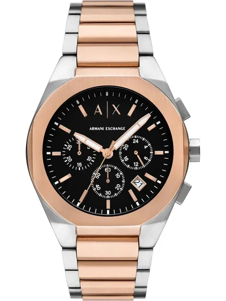 ARMANI EXCHANGE Ceas analogic auriu roz / negru / argintiu alb