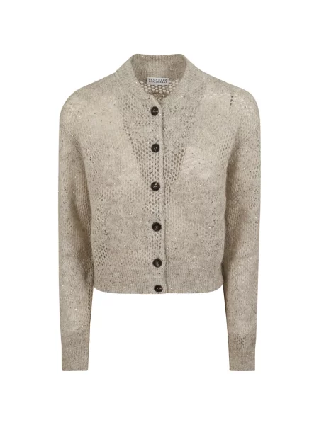 Cardigan Brunello Cucinelli cu paiete tricotate