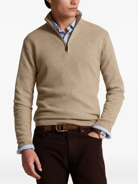 Tricou polo Polo Ralph Lauren cu glugă cu blană cu broderie roșu