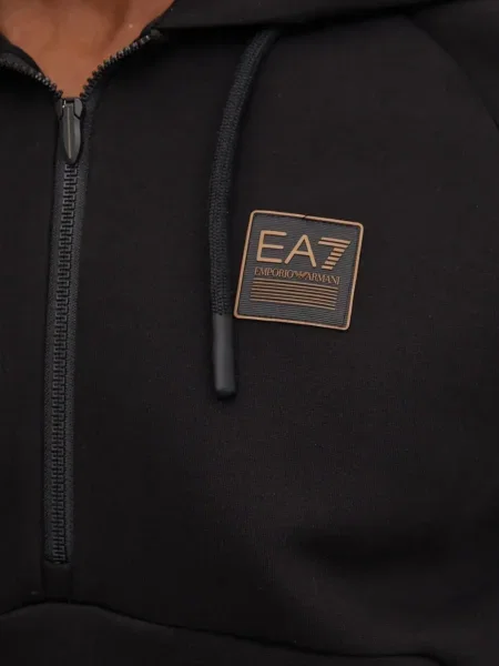 Hanorac cu glugă Ea7 Emporio Armani negru