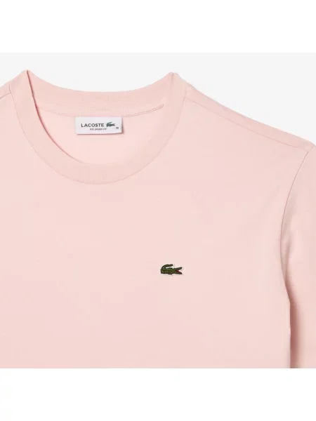 Lacoste Koszulka Z Miękkiej Bawełny O Luźnym Kroju różowa