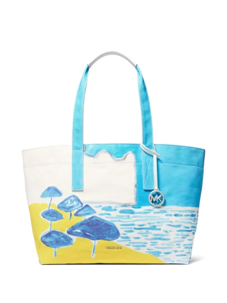 Geantă shopper Michael Kors cu imagine albastru
