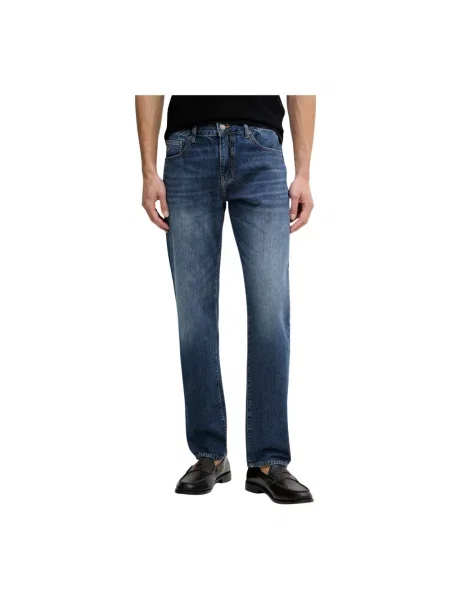 Jeansy straight leg Armani Exchange niebieskie
