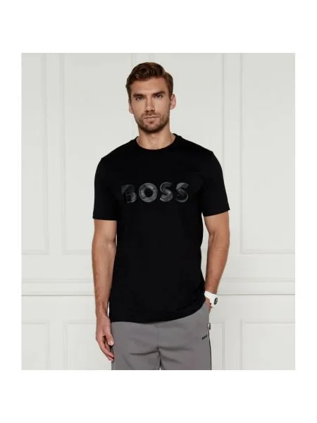 BOSS GREEN Tricou Jagged | Relaxed fit | stretch negru