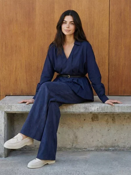 Блуза Seventeen бавовна/віскоза синій