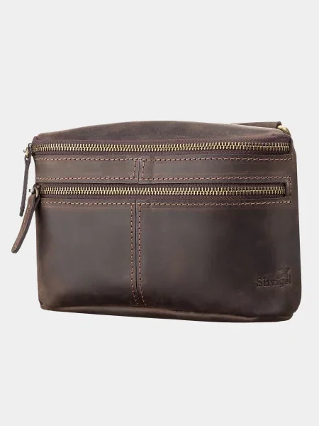Кожаная сумка через плечо Shvigel коричневая