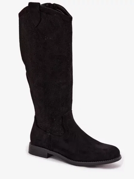 Botine S. Barski din dantelă negru