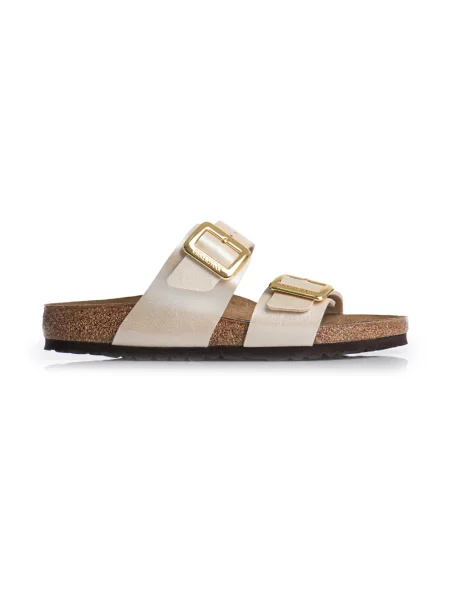 Klapki Birkenstock na sprzączkę białe