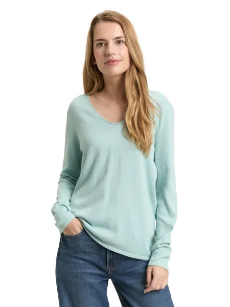 TOM TAILOR Pulover deschis albastru