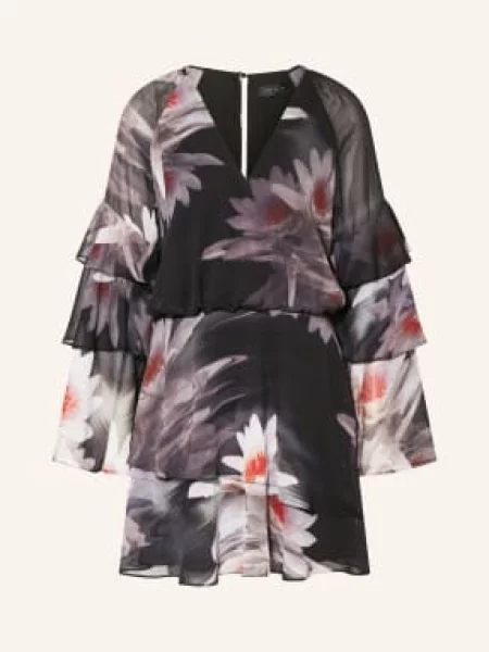 Ted Baker Sukienka Nayvie Z Falbanami schwarz biała