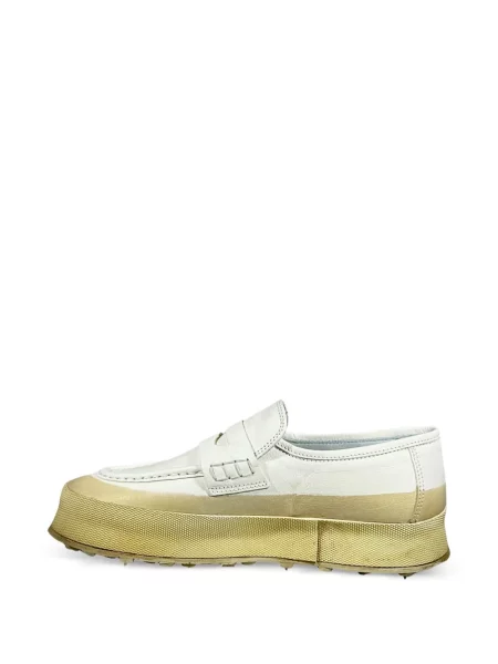 Pantofi loafer Shoto din piele cu platformă alb