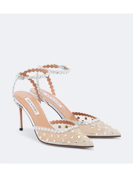 Pantofi cu toc Aquazzura plasă