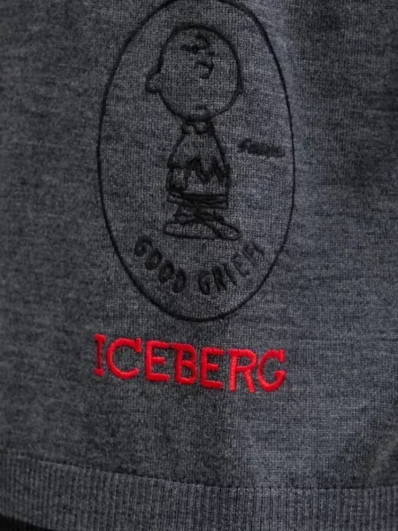 Шерстяной легкий свитер Iceberg серый