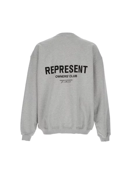 Sweter Represent z nadrukiem szary