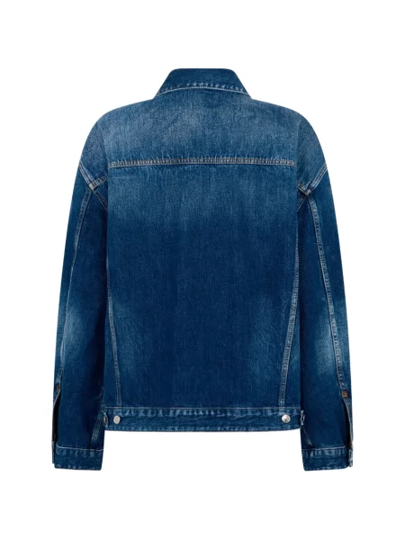 Geacă Dsquared2 din piele de căprioară albastru